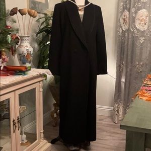 M&R Nordstrom 100% Cashmere OVERSIZED Ankle length lined, piping Dress Coat